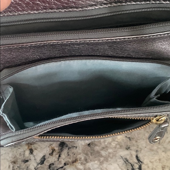 The Sak Platinum Leather Crossbody Bag Purse - Picture 8 of 8